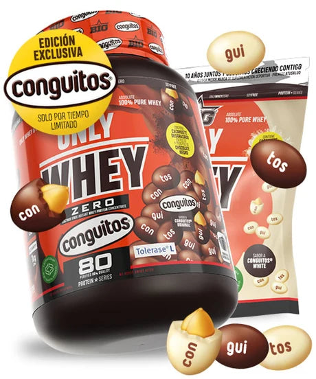 Proteína whey conguitos blancos